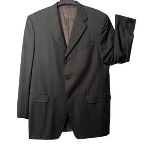 Canali Proposta Suit Jacket Mens 44L Gray Wool Tweed Single Breasted EU 54L